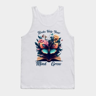 Reading Teacher Books Help Your Mind Grow Book Lover Retro Tank Top